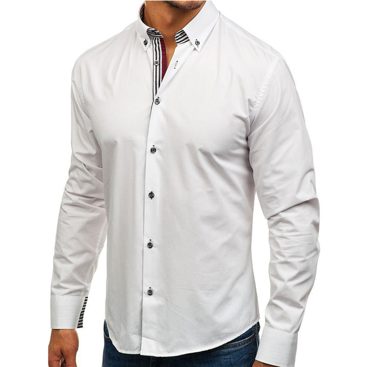 Herren Elegantes Slim-Fit Hemd mit Kentkragen Echoarchiv