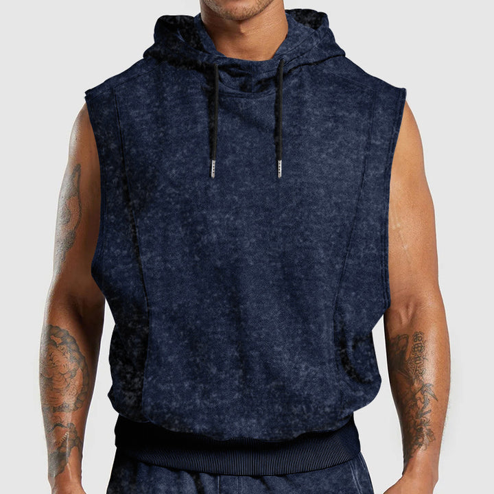 Herren ärmelloses Kapuzenshirt aus weichem Sweatstoff Echoarchiv