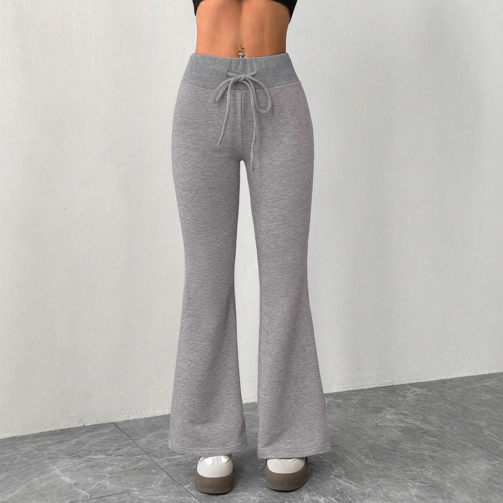 Damen Flared Loungehose mit hohem Bund und elastischem Kordelzug Echo Archiv