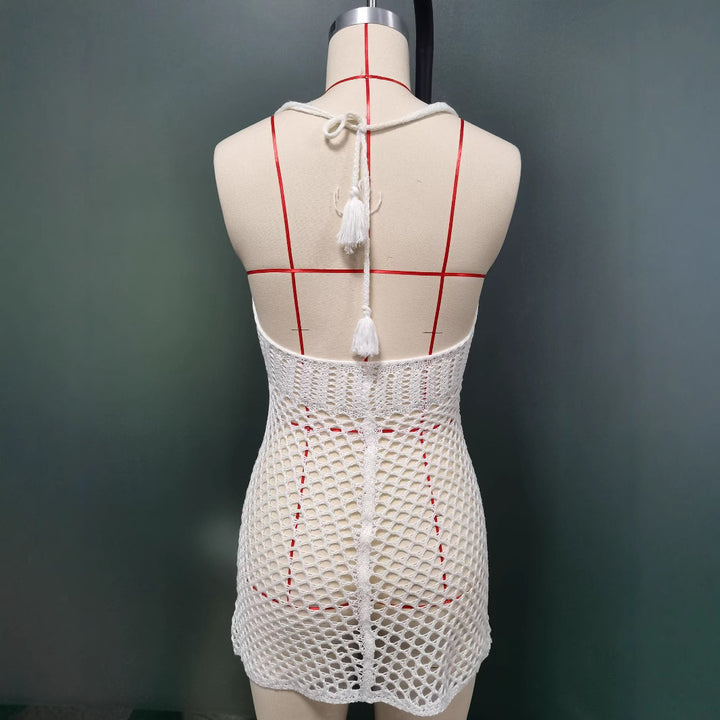Damen Netzkleid mit tiefem V-Ausschnitt Echo Archiv