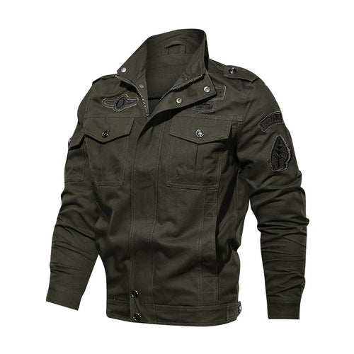 Herren robuste Canvas-Fieldjacke im Military-Utility-Stil mit Schulterpatten und Pattentaschen Echoarchiv