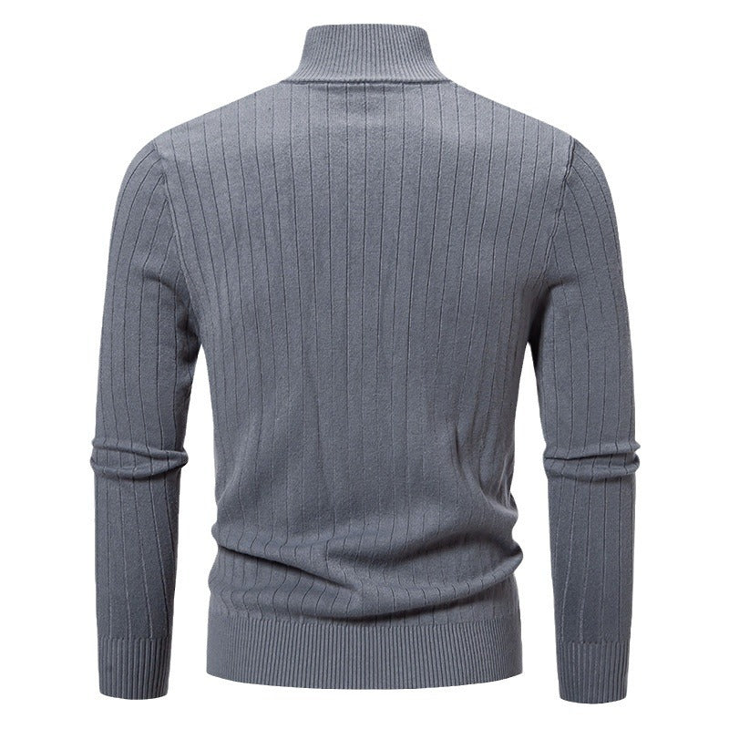 Herren stylische Strickjacke mit hohem Stehkragen und modischem Reißverschluss Echoarchiv