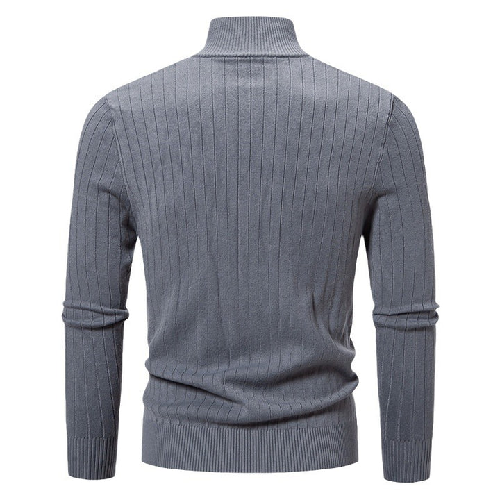 Herren stylische Strickjacke mit hohem Stehkragen und modischem Reißverschluss Echoarchiv