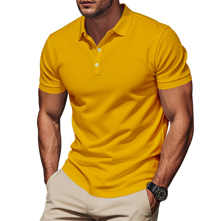 Herren Kurzarm Poloshirt aus atmungsaktivem Baumwollmix mit modernem Kragen Echoarchiv