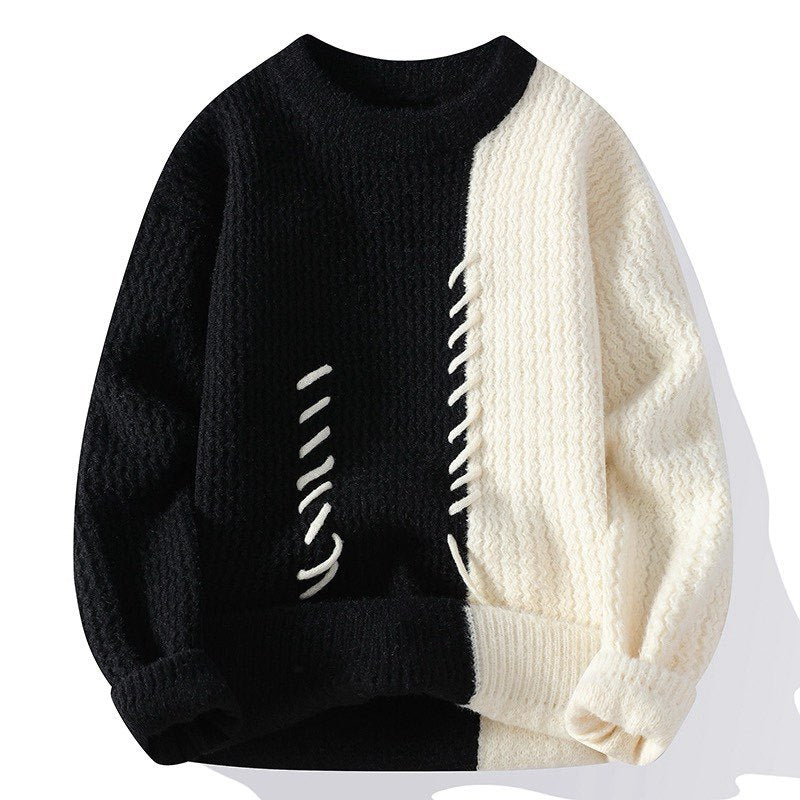 Unisex nan strukturierter Oversize-Strickpullover mit Zopfmuster und dekorativer Steppnaht Echo Archiv