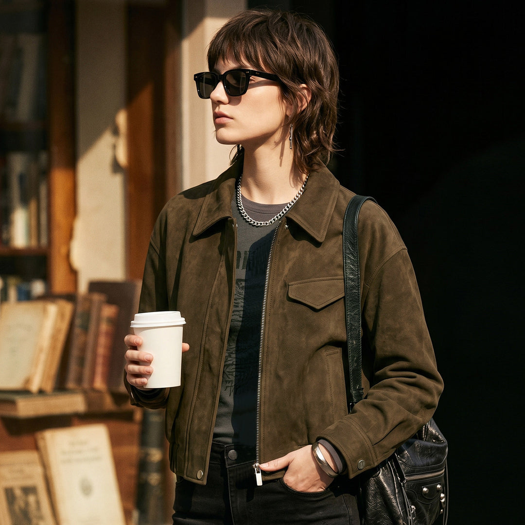 Damen Suede Bikerjacke Echo Archiv