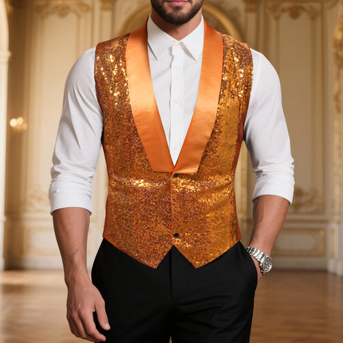 Herren glamouröse Pailletten-Weste Echoarchiv