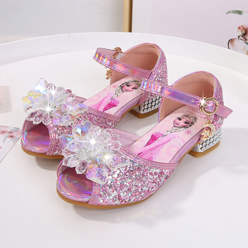 Mädchen Glitzernde Festtagschuhe mit Blumenapplikation Echo Archiv