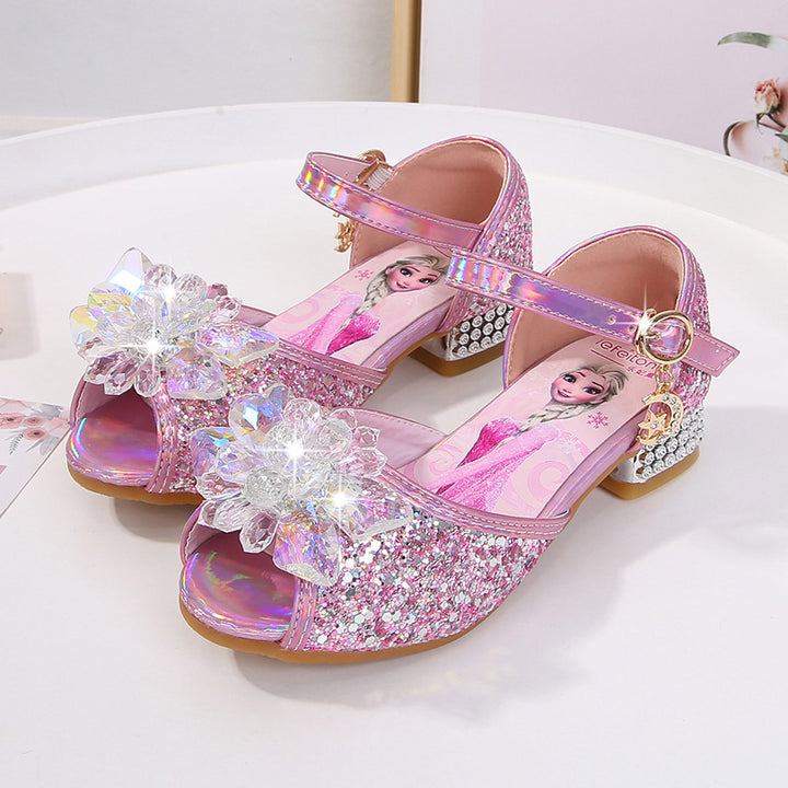 Mädchen Glitzernde Festtagschuhe mit Blumenapplikation Echo Archiv