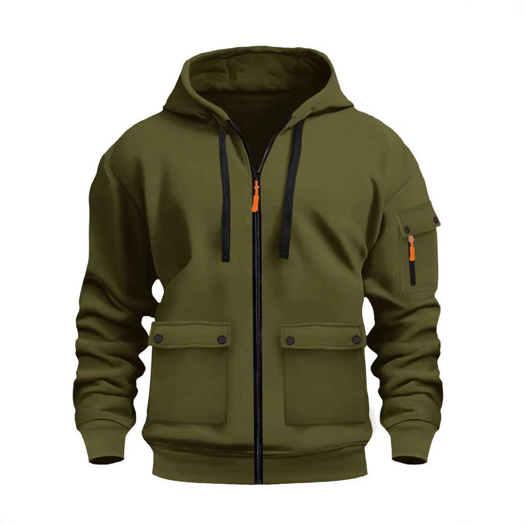 Herren funktionale Kapuzenjacke mit mehreren Taschen Echoarchiv
