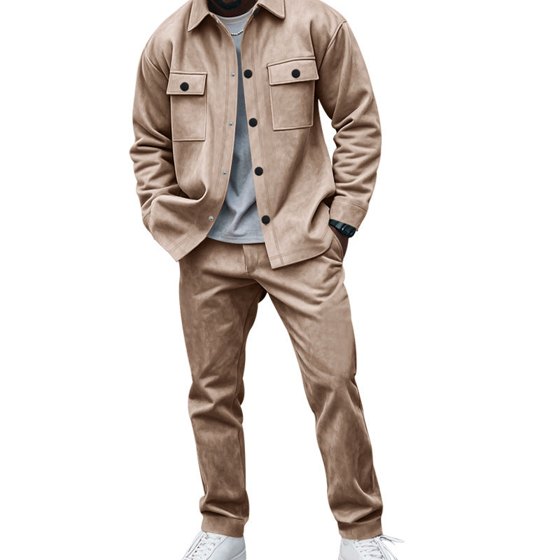Herren lässiges Hemd- und Hose-Set aus weichem Material mit praktischen Taschen Echoarchiv