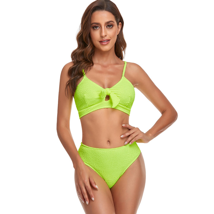 Damen Bikini-Set mit verspieltem Knoten und hoch geschnittenem Unterteil Echo Archiv