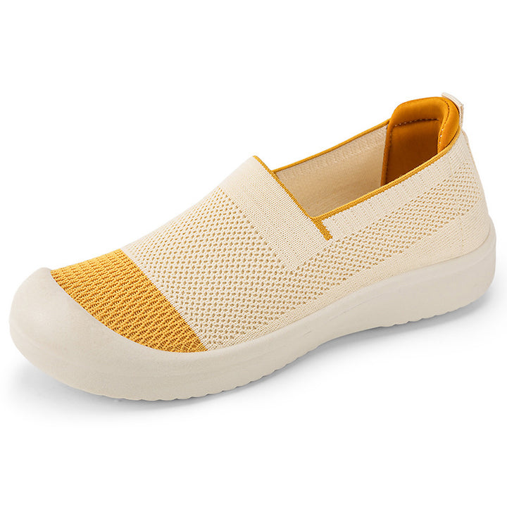 Damen nan leichter gestrickter Slip-On Sneaker mit verstärkter Zehenkappe und stoßdämpfender EVA-Plateausohle Echo Archiv