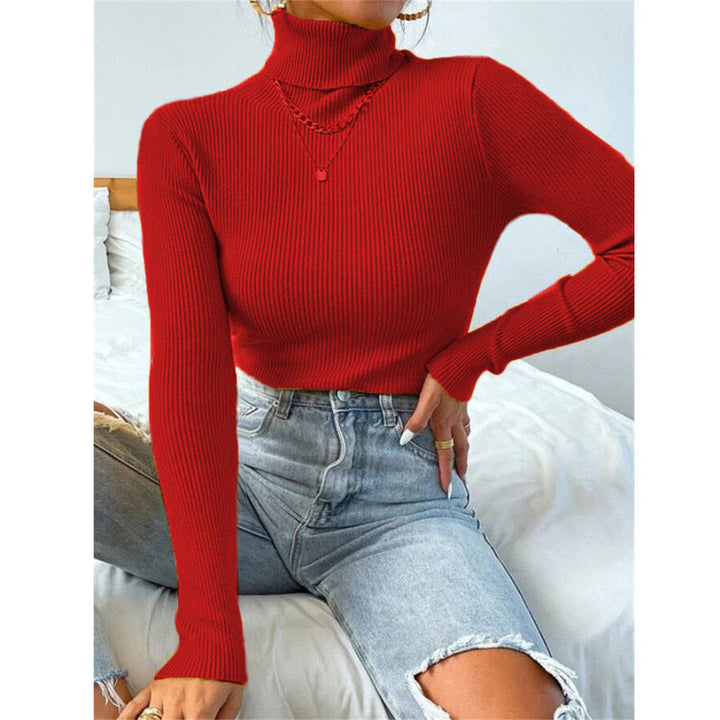 Damen Eleganter Rollkragenpullover mit feiner Rippstruktur Echoarchiv