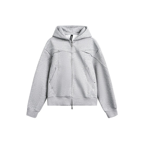 Unisex Oversize Kapuzen-Sweatjacke mit Zwei-Wege-Reißverschluss Echoarchiv