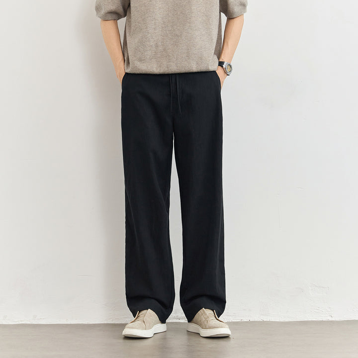 Herren Leichte Leinenhose mit Tunnelzug und geradem Bein Echo Archiv