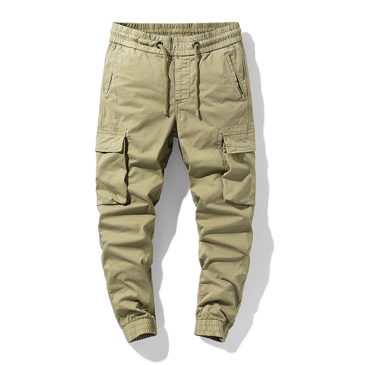 Herren Stretch-Canvas Cargo-Jogger mit elastischem Bund, Multifach-Taschen und Kordelzug Echo Archiv