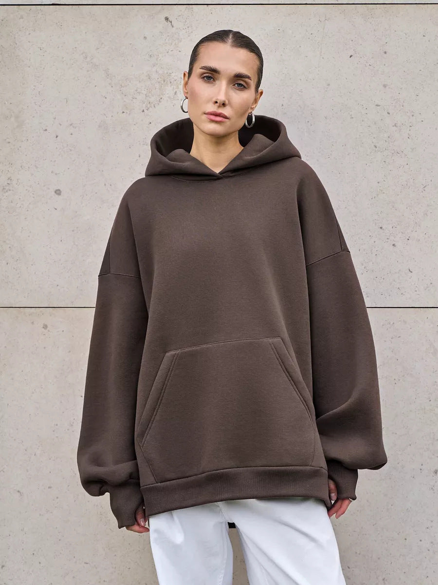 Damen Oversized Kapuzenpullover mit extra weitem Schnitt und Kängurutasche – Auréline