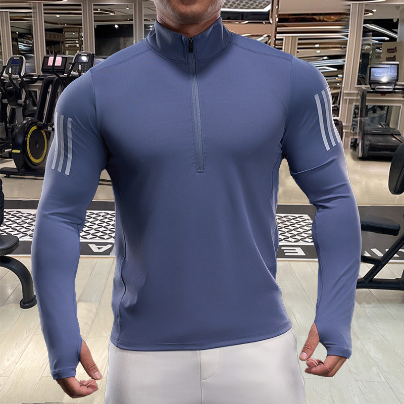 Herren Atmungsaktives Fitness-Oberteil mit kurzem Reißverschluss Echoarchiv