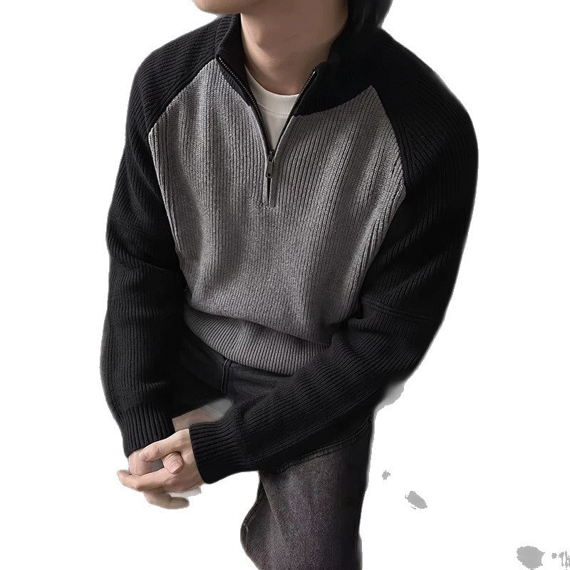 Herren Halbzip-Pullover mit Strickmuster Echoarchiv