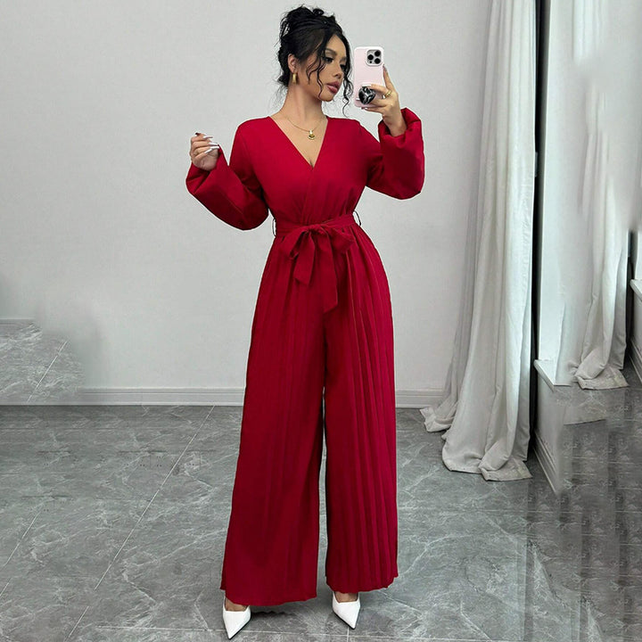 Damen Eleganter Plissee Jumpsuit Echo Archiv