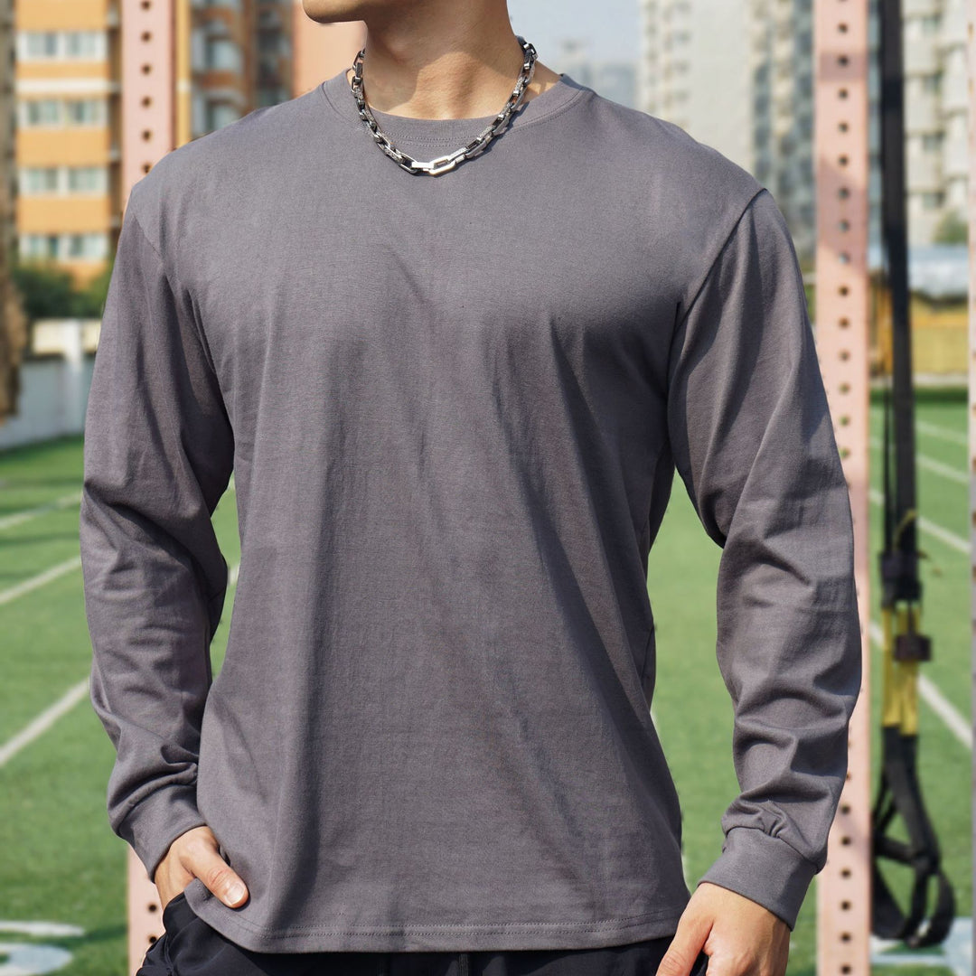 Herren Langarmshirt aus hochwertiger Baumwolle mit atmungsaktiver Struktur Echoarchiv
