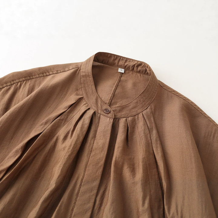 Damen leichte Blouson‑Jacke mit Faltenfront, Stehkragen und Gummizugsaum Echo Archiv