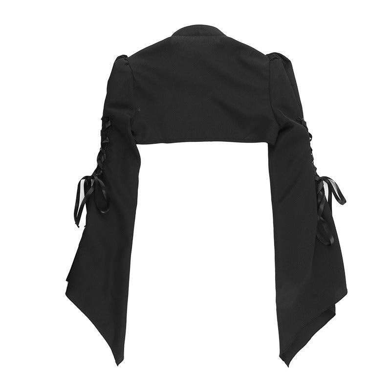 Damen figurbetonte Bluse mit Rüschendetails und Schnürung Echo Archiv