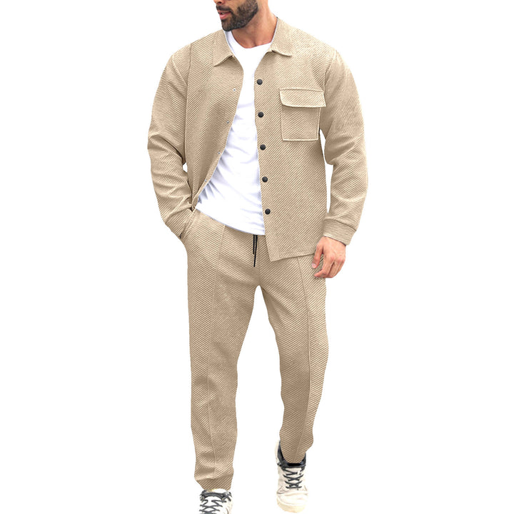 Herren nan Hemdenjacke-Set mit aufgesetzter Klappentasche und konischer Komforthose Echo Archiv