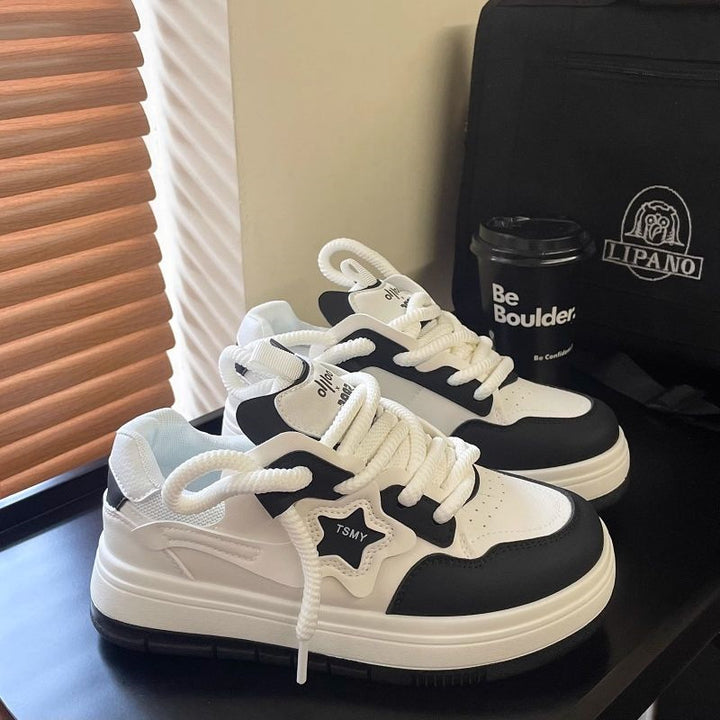 Damen Chunky Plateausneaker mit Stern-Applikation, gepolstertem Kragen und atmungsaktivem Obermaterial – Névara