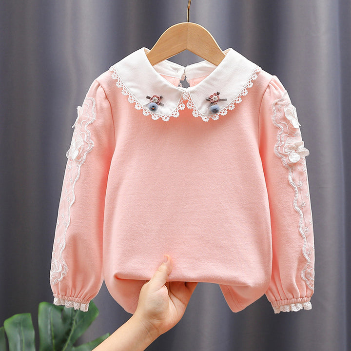 Mädchen Bluse mit elegantem Spitzenkragen und filigranen Akzenten Echo Archiv