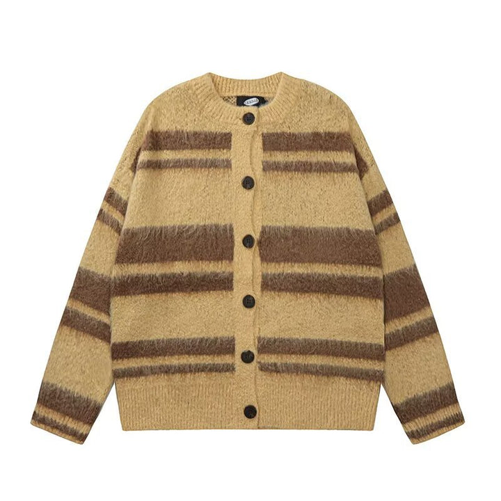 Damen Kuschelige Strickjacke mit Streifen Echoarchiv