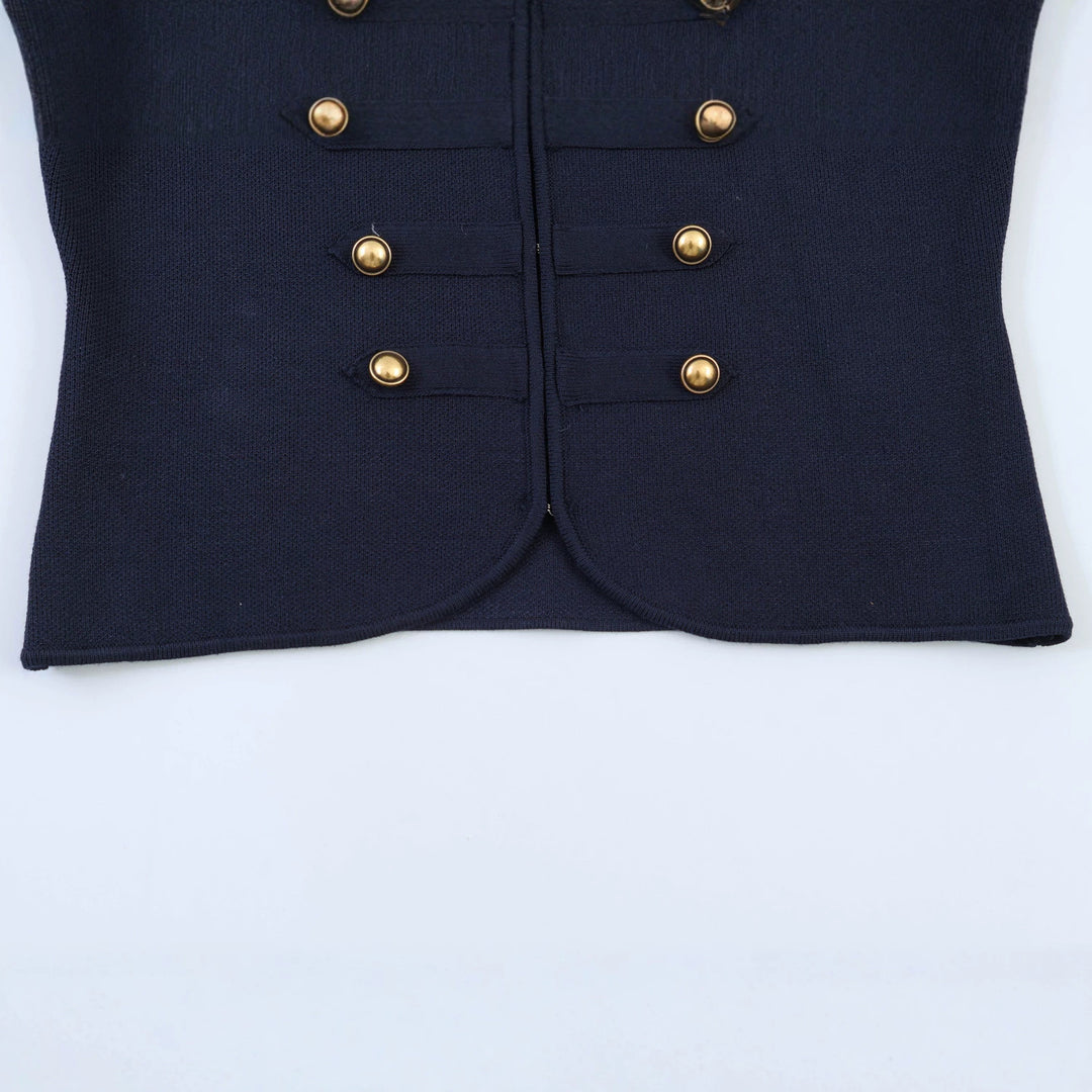 Damen Militärisch inspirierte Kurzjacke mit goldener Zierknopfleiste Echo Archiv