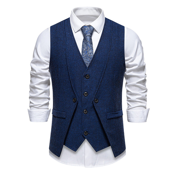Herren elegante Weste mit feinem Strukturmuster Echoarchiv