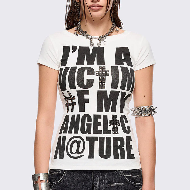 Damen T-Shirt mit kreativem grafischen Aufdruck Echo Archiv