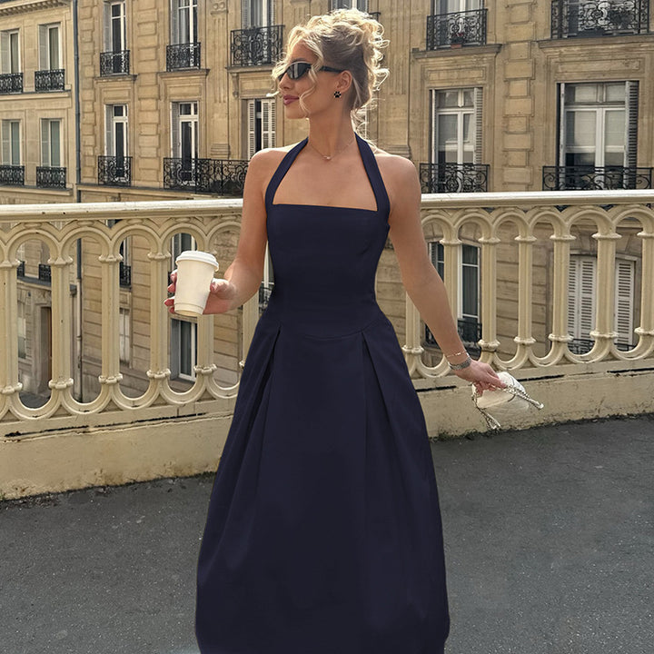 Damen Edles Maxikleid mit quadratischem Ausschnitt und schmalem Taillenband Echo Archiv