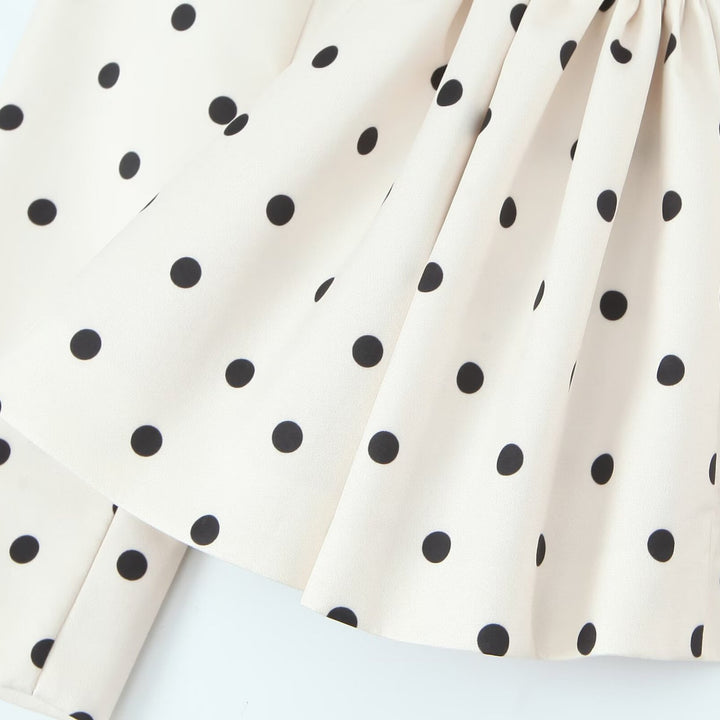 Damen Gepunkteter Peplum-Blazer mit Reverskragen und Taillenraffung Echoarchiv