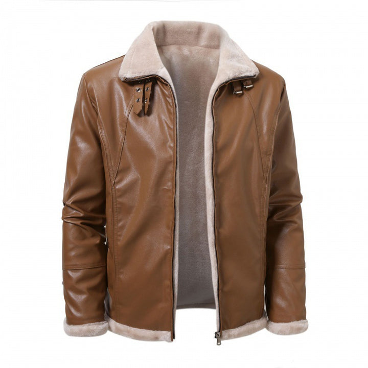 Herren modische Kunstlederjacke mit weichem Innenfutter Echoarchiv