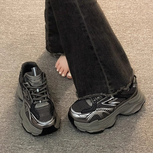 Damen Trendige Chunky Sneakers mit atmungsaktivem Mesh und starker Dämpfung Echo Archiv
