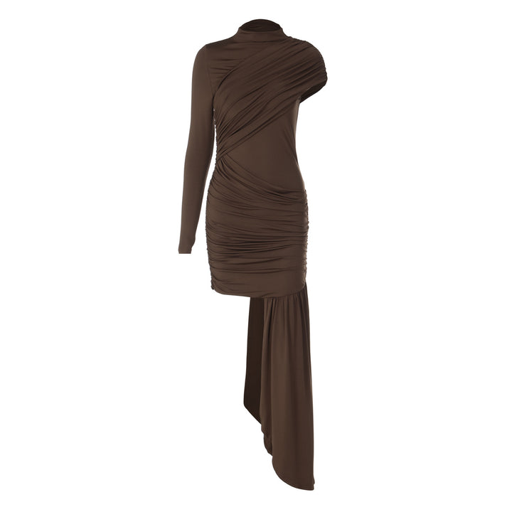 Damen Raffiniertes Maxikleid mit asymmetrischem Saum und Drapé Echo Archiv