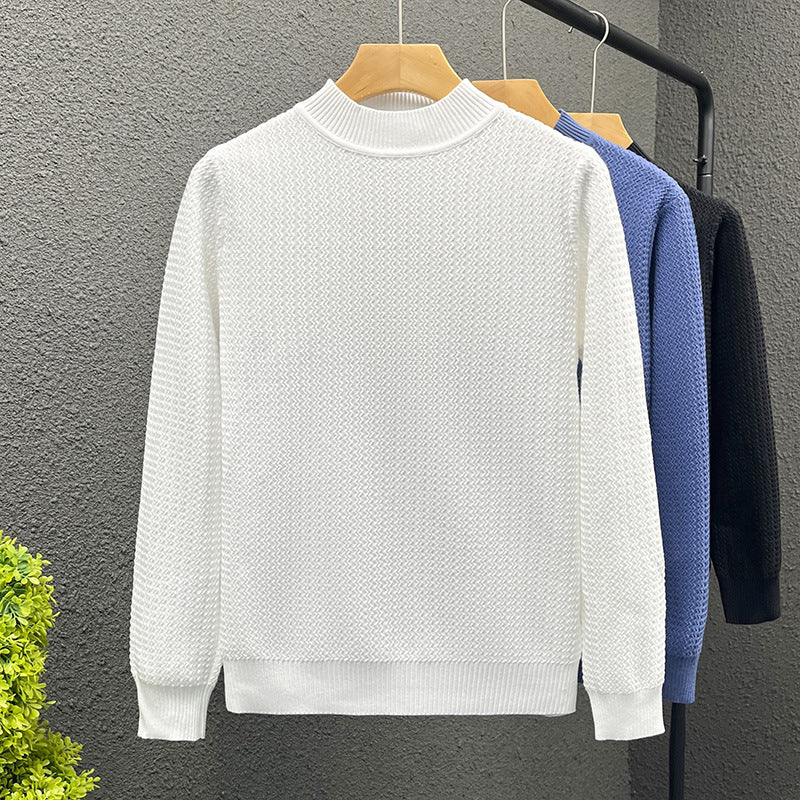 Damen Strukturierter Rollkragenpullover aus feinem Waffelstrick Echoarchiv