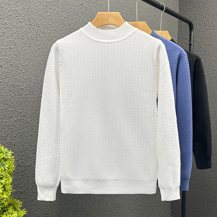 Damen Strukturierter Rollkragenpullover aus feinem Waffelstrick Echoarchiv