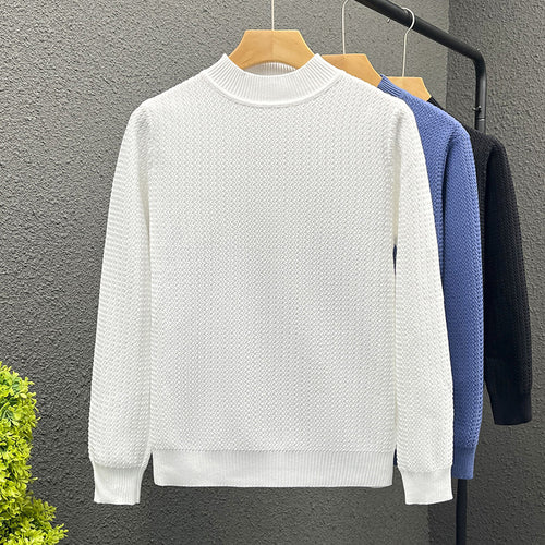 Damen Strukturierter Rollkragenpullover aus feinem Waffelstrick Echoarchiv