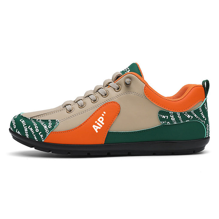 Herren Moderner Low-Top Lederimitat-Sneaker mit gepolstertem Schaft und profilierter Gummisohle Echoarhiv – Norré