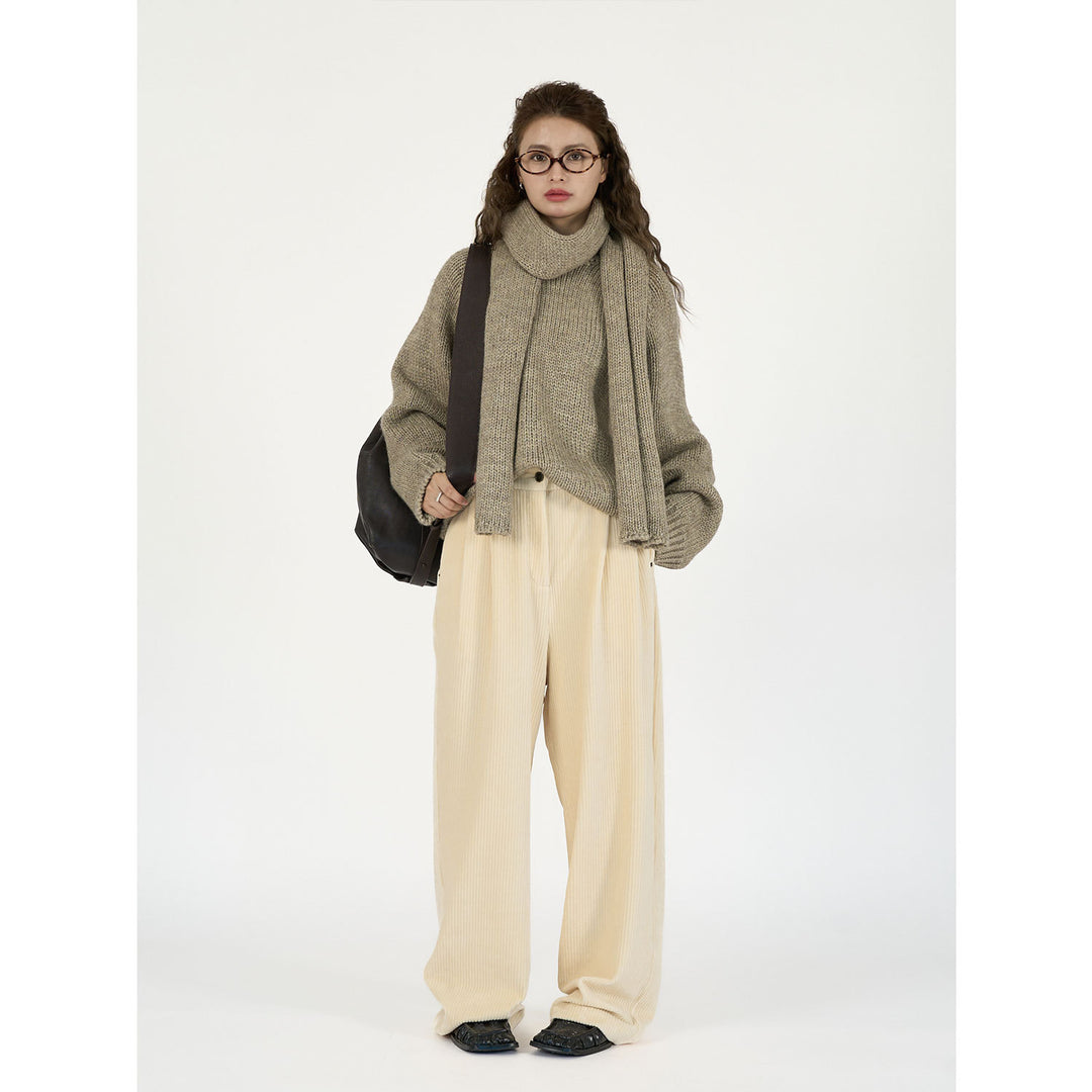 Damen Weite Cordhose mit hoher Taille, Bundfalten und Palazzo‑Schnitt Echoarchiv