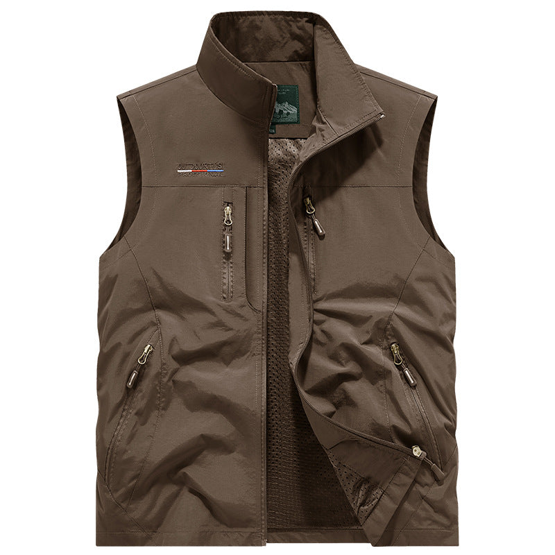 Herren Multifunktionale Outdoor-Utility‑Weste mit Mesh‑Innenfutter und zahlreichen Taschen – Marzano