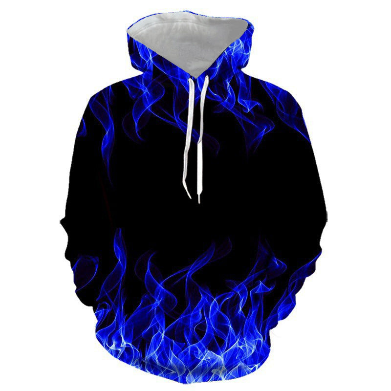 Unisex Kapuzenpullover mit auffälligem Flammenmotiv Echoarchiv