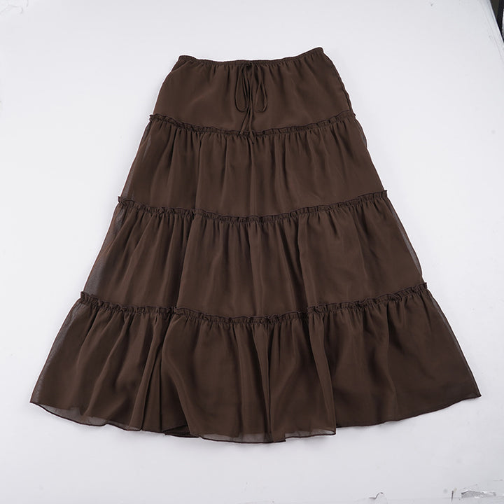 Damen Stufenrock aus Chiffon mit elastischem Bund und BindEcho Archivand Echo Archiv
