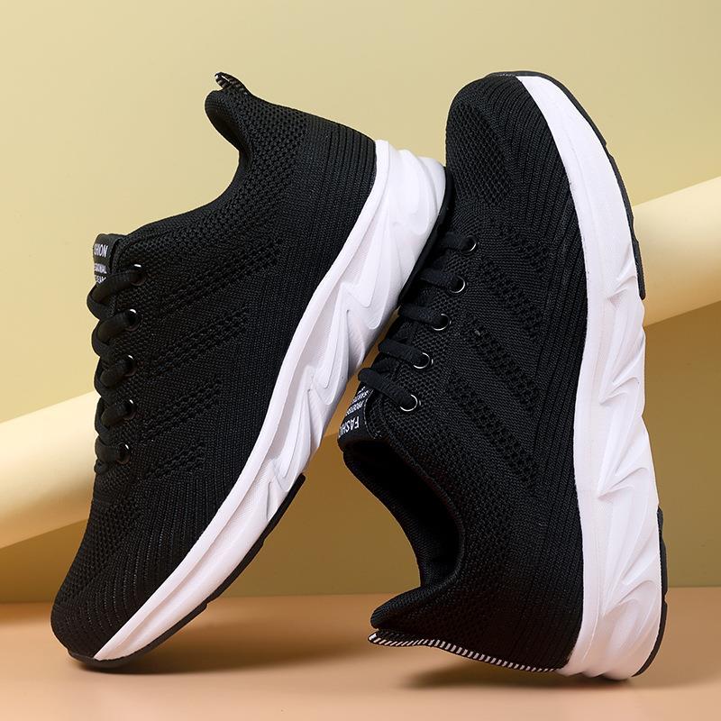 Damen nan leichtgewichtige atmungsaktive Strick-Laufschuhe mit viskoelastischer Einlegesohle und stoßdämpfender Zwischensohle Echo Archiv