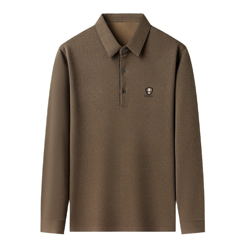 Herren elegantes Langarm Poloshirt mit strukturiertem Material und sportlichem Design Echoarchiv
